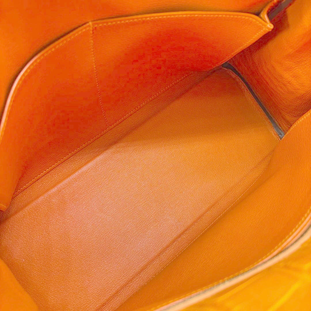 HERMES エルメス ハンドバッグ ケリー32 内縫い クロコダイル(アリゲーター) オレンジ/ゴールド金具 □R刻印