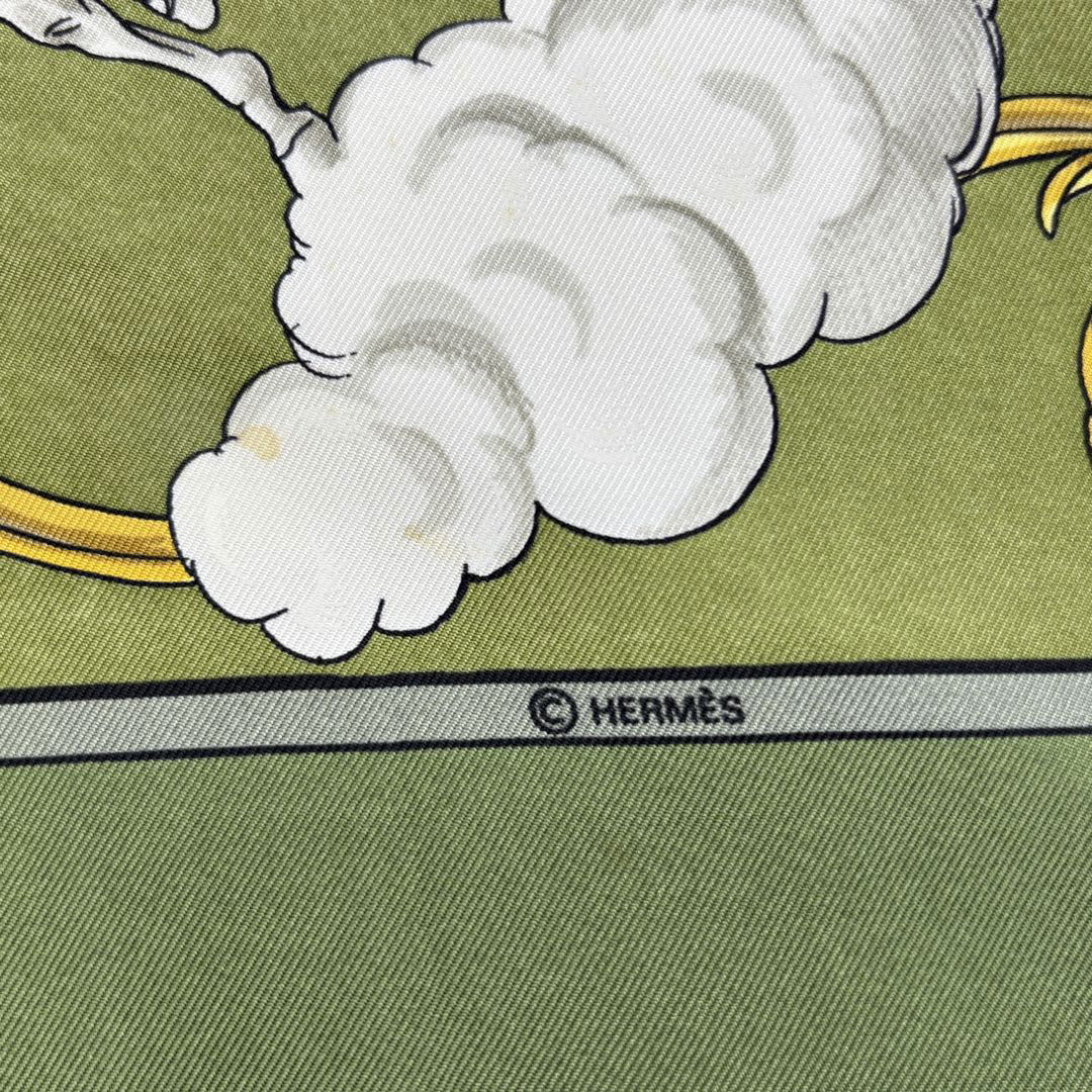 HERMES エルメス スカーフ カレ90 『COSMOS(宇宙観)』 シルク グリーン