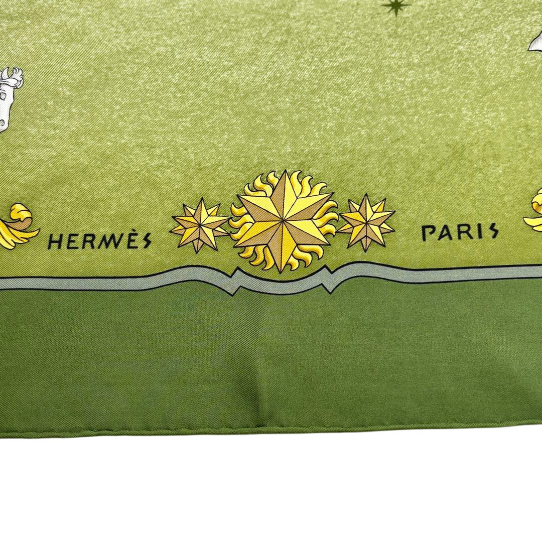 HERMES エルメス スカーフ カレ90 『COSMOS(宇宙観)』 シルク グリーン
