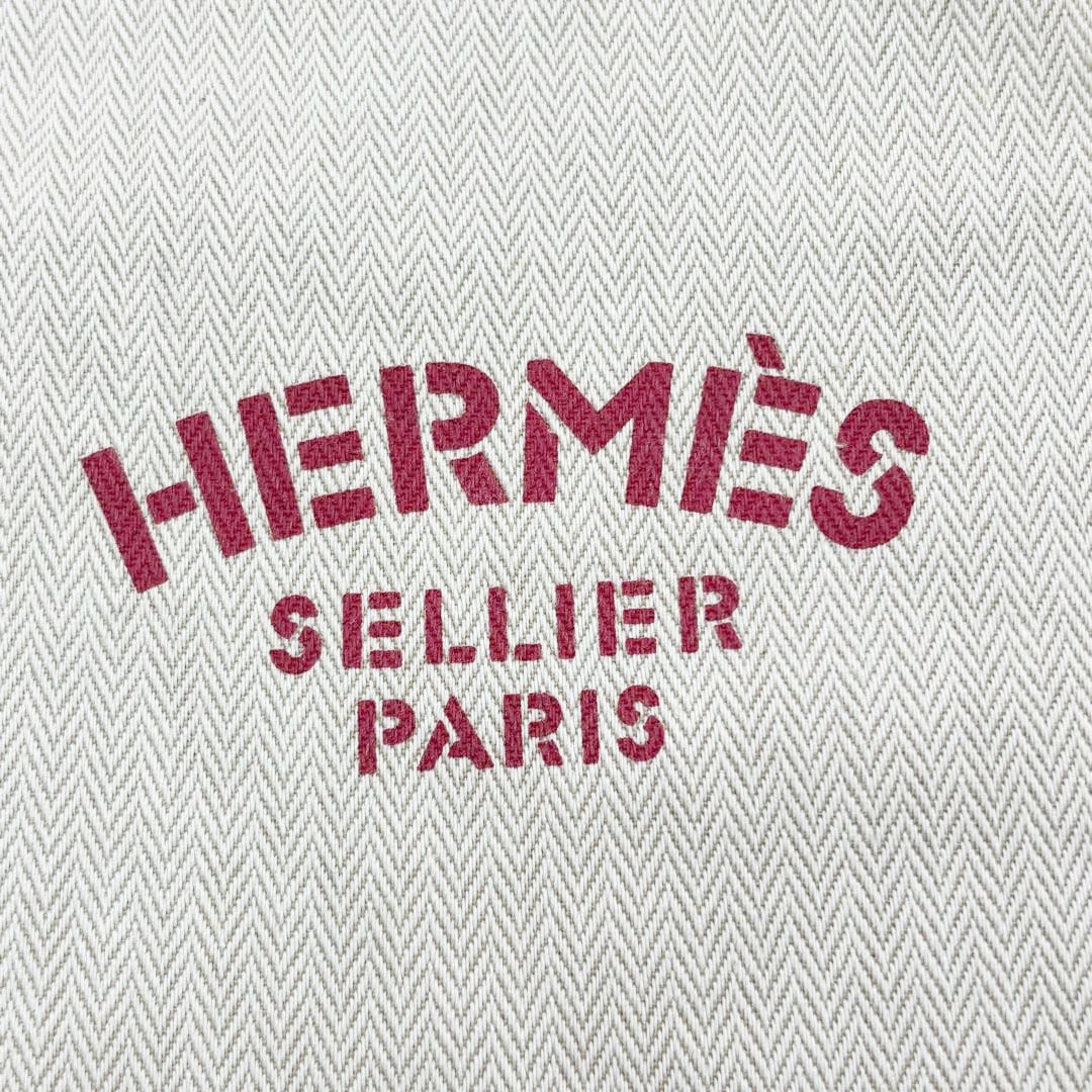 HERMES エルメス ショルダーバッグ アリーヌPM キャンバス レザー ベージュ レッド