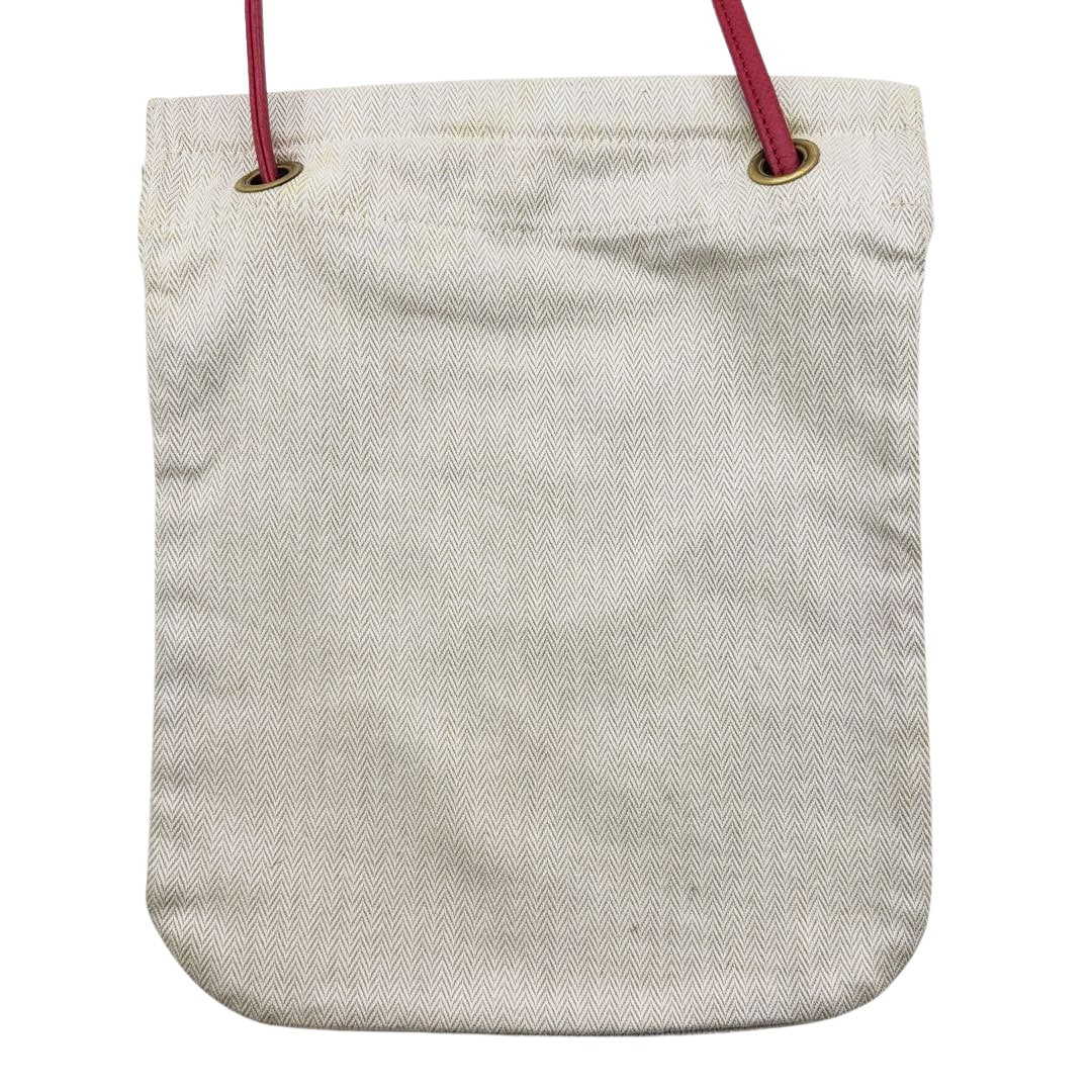HERMES エルメス ショルダーバッグ アリーヌPM キャンバス レザー ベージュ レッド