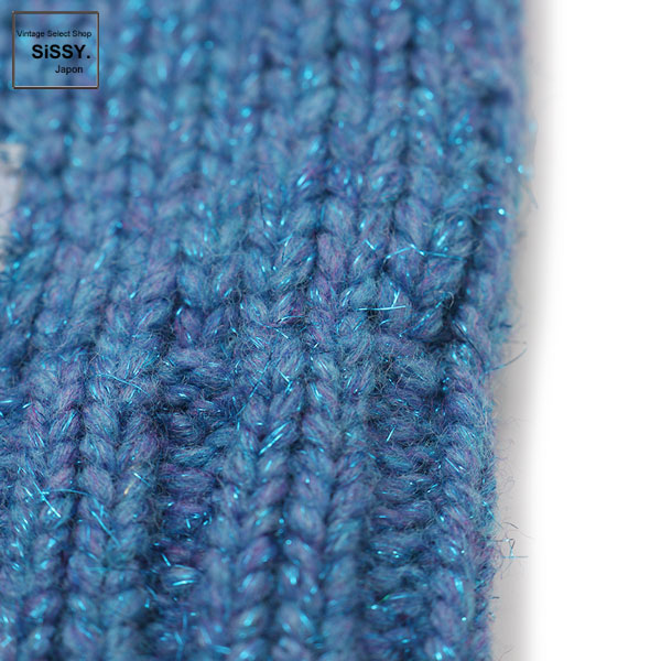 ■シャネル■ ニット ショート丈 ラメ ウール ブルー パープル 36(S) 【CHANEL】