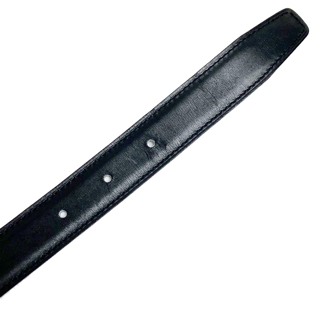 HERMES エルメス コンスタンス Hベルト 75 ブラック ブルージーン シルバー金具 □H刻印（2004年頃製造）