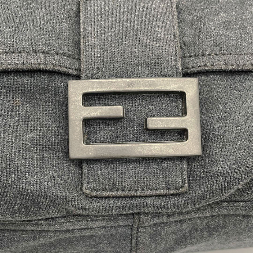 FENDI フェンディ ワンショルダーバッグ ハンドバッグ コットン チャコールグレー