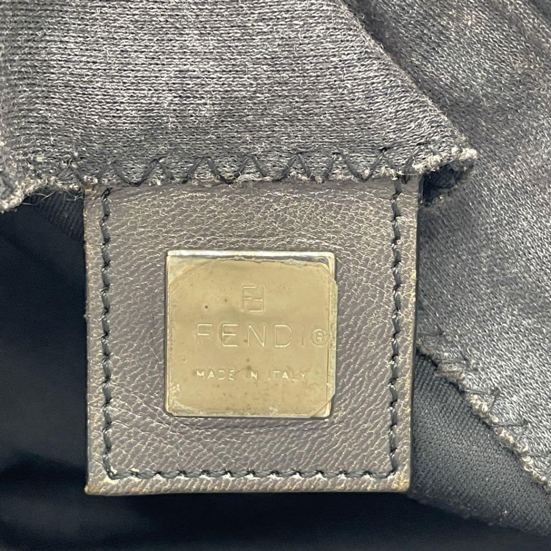 FENDI フェンディ ワンショルダーバッグ ハンドバッグ コットン チャコールグレー