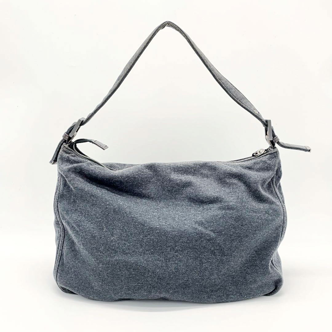 FENDI フェンディ ワンショルダーバッグ ハンドバッグ コットン チャコールグレー