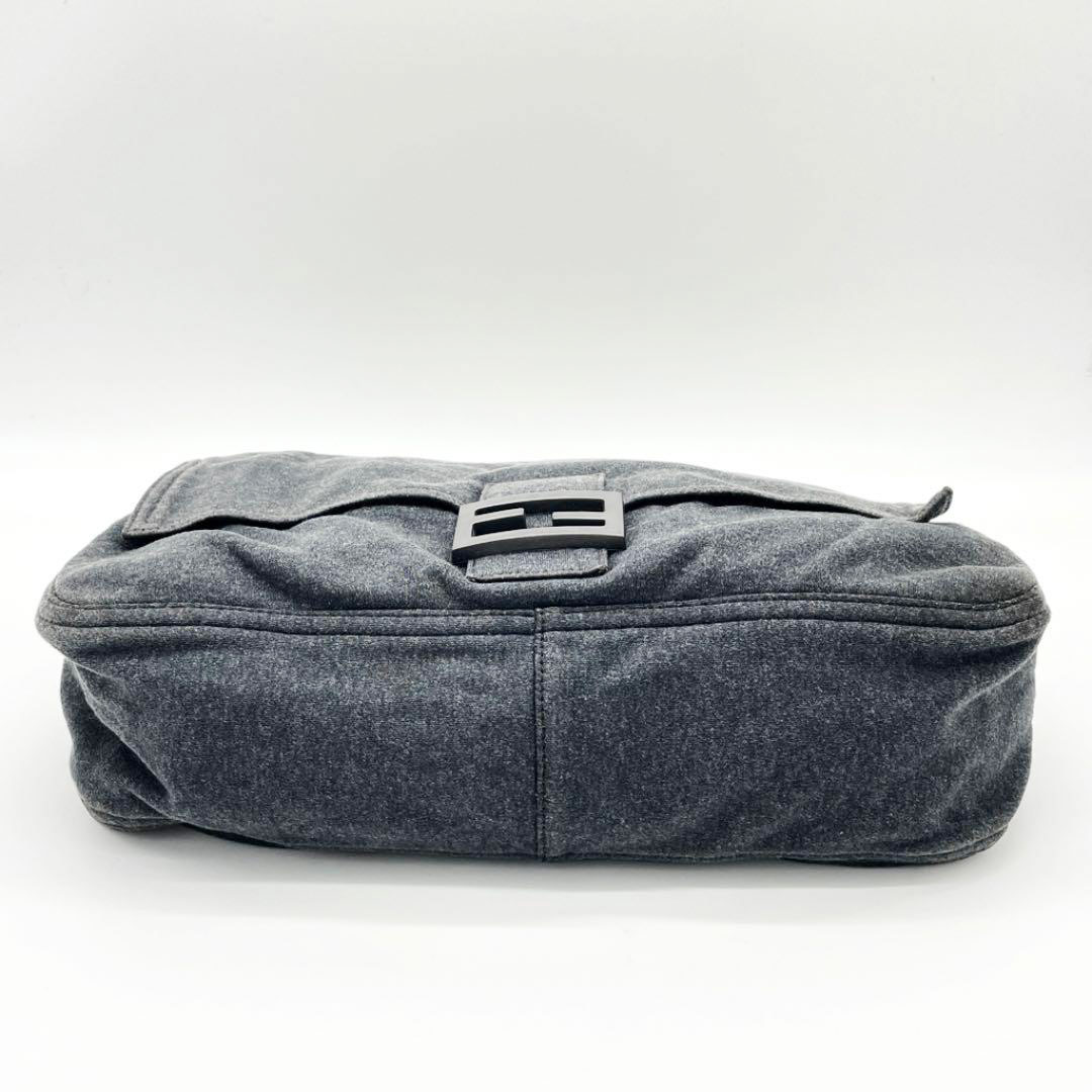 FENDI フェンディ ワンショルダーバッグ ハンドバッグ コットン チャコールグレー