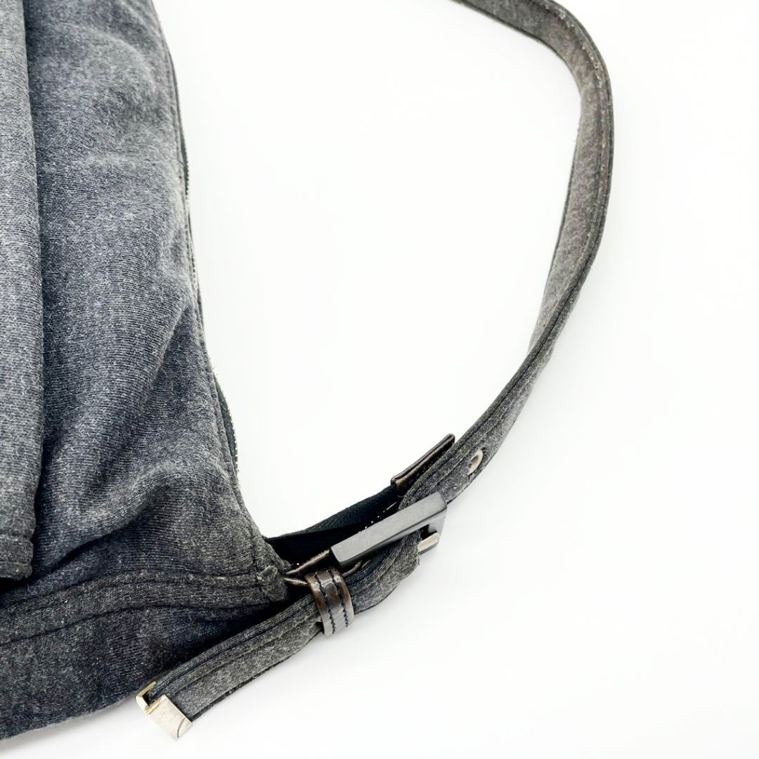 FENDI フェンディ ワンショルダーバッグ ハンドバッグ コットン チャコールグレー