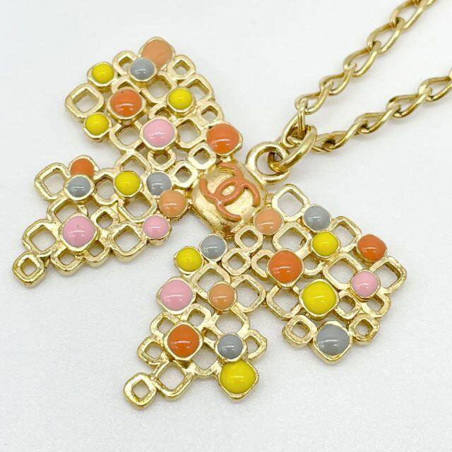 CHANEL シャネル ネックレス リボンモチーフ ココマーク マット