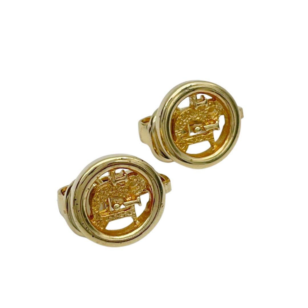 Christian Dior クリスチャンディオール イヤリング CDロゴ サークル ゴールド