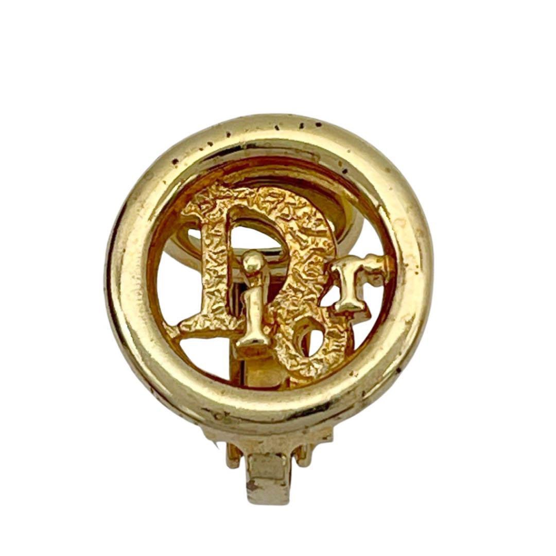 Christian Dior クリスチャンディオール イヤリング CDロゴ サークル ゴールド