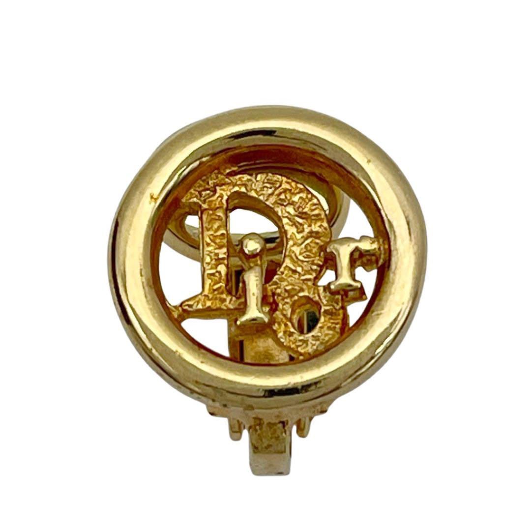 Christian Dior クリスチャンディオール イヤリング CDロゴ サークル ゴールド