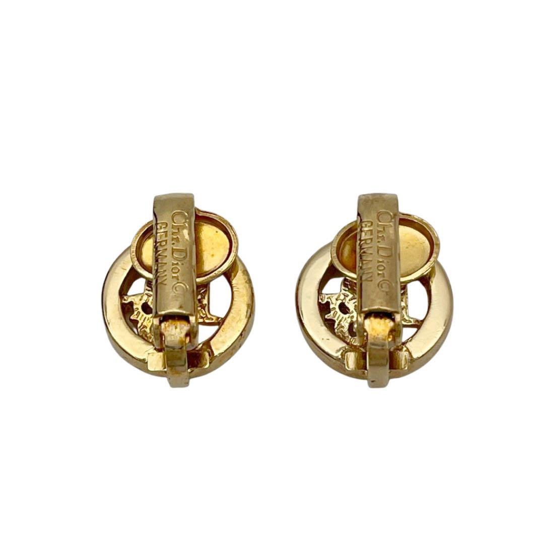 Christian Dior クリスチャンディオール イヤリング CDロゴ サークル ゴールド