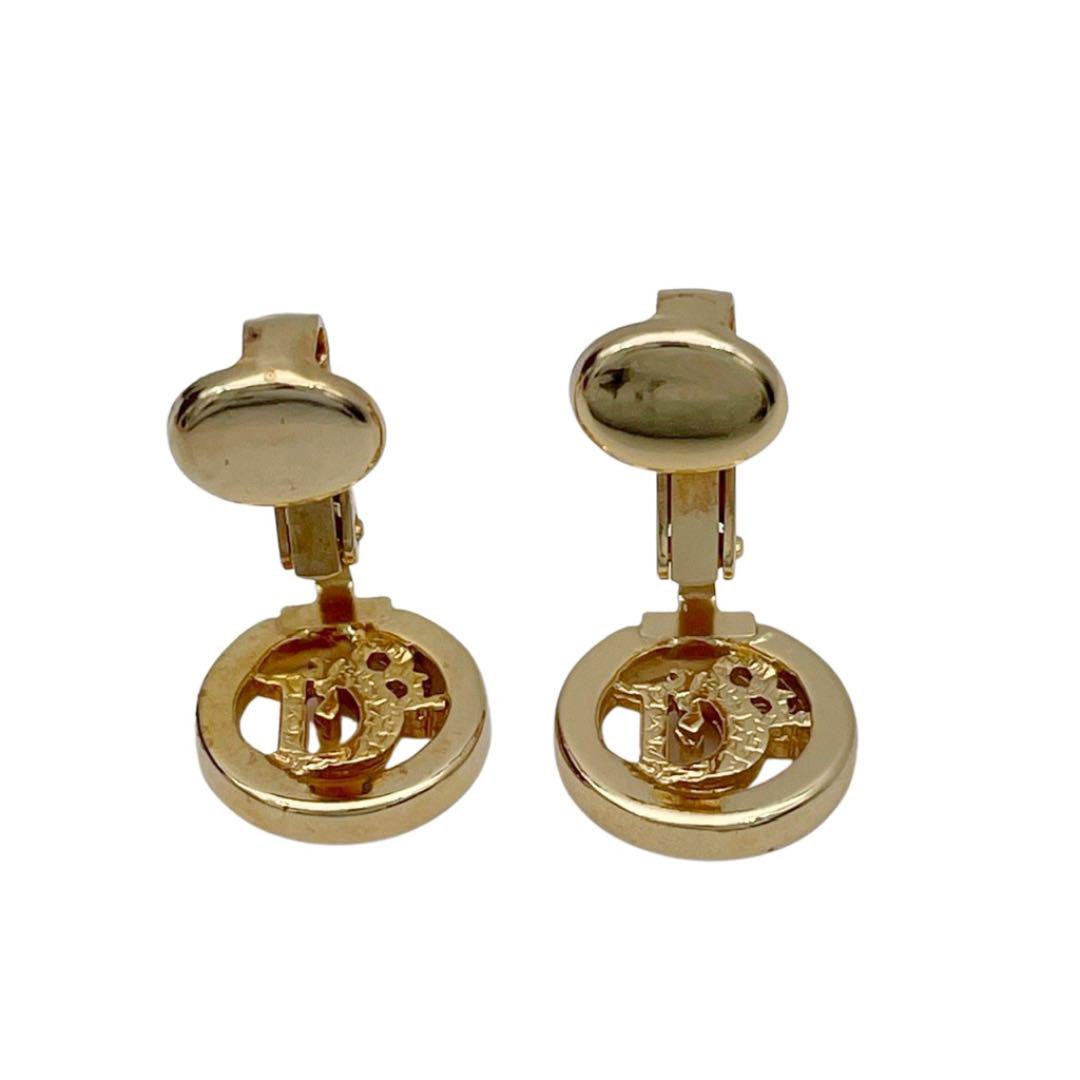 Christian Dior クリスチャンディオール イヤリング CDロゴ サークル ゴールド