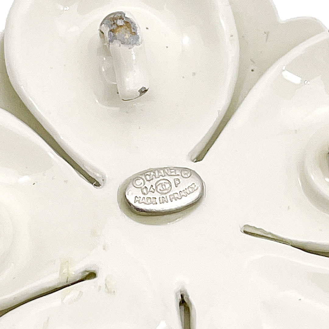 CHANEL シャネル ブローチ カメリア メタル スモールサイズ アイボリー 04P