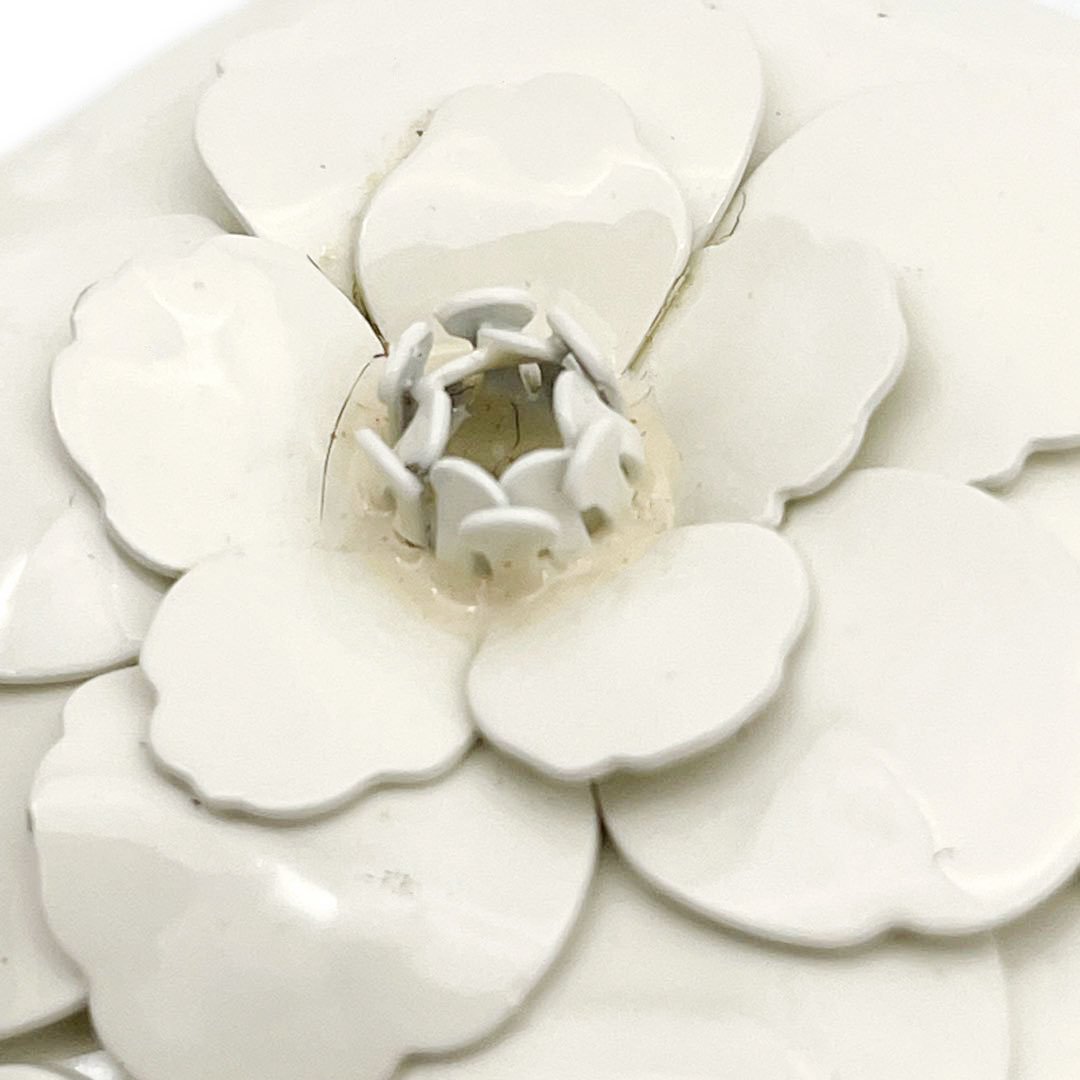 CHANEL シャネル ブローチ カメリア メタル スモールサイズ アイボリー 04P