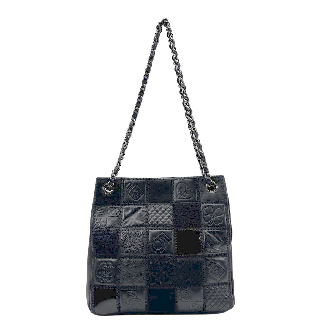 CHANEL シャネル チェーントートバッグ チョコバー アイコン レザー/異