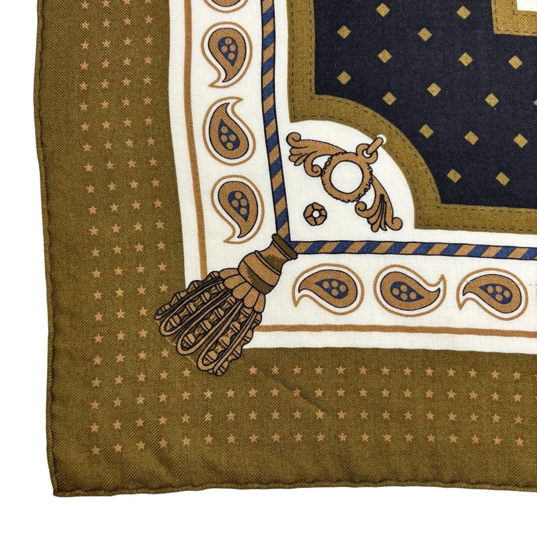 HERMES エルメス ショール カレジェアン140 カシシル 『宮廷の馬具