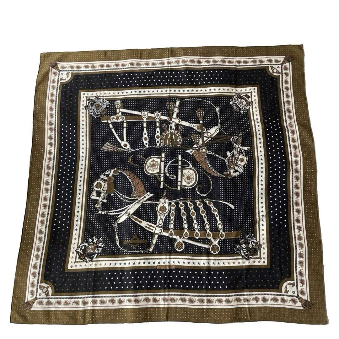 宮廷の馬具　エルメス　カシシル　スカーフ　ストール　カシミア140 HERMES エルメス ショール カレジェアン140 カシシル 『宮廷の馬具