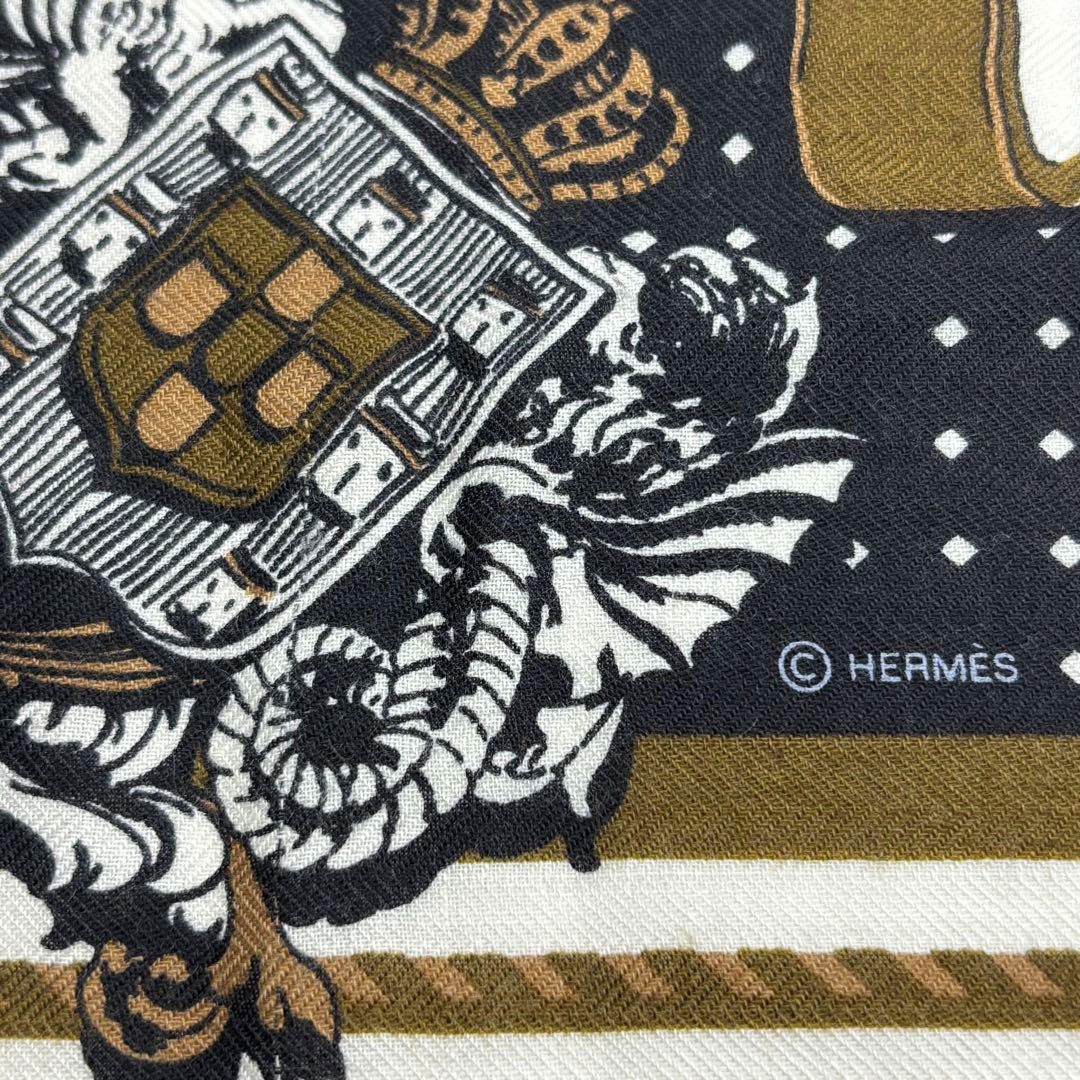 HERMES エルメス ショール カレジェアン140 カシシル 『宮廷の馬具