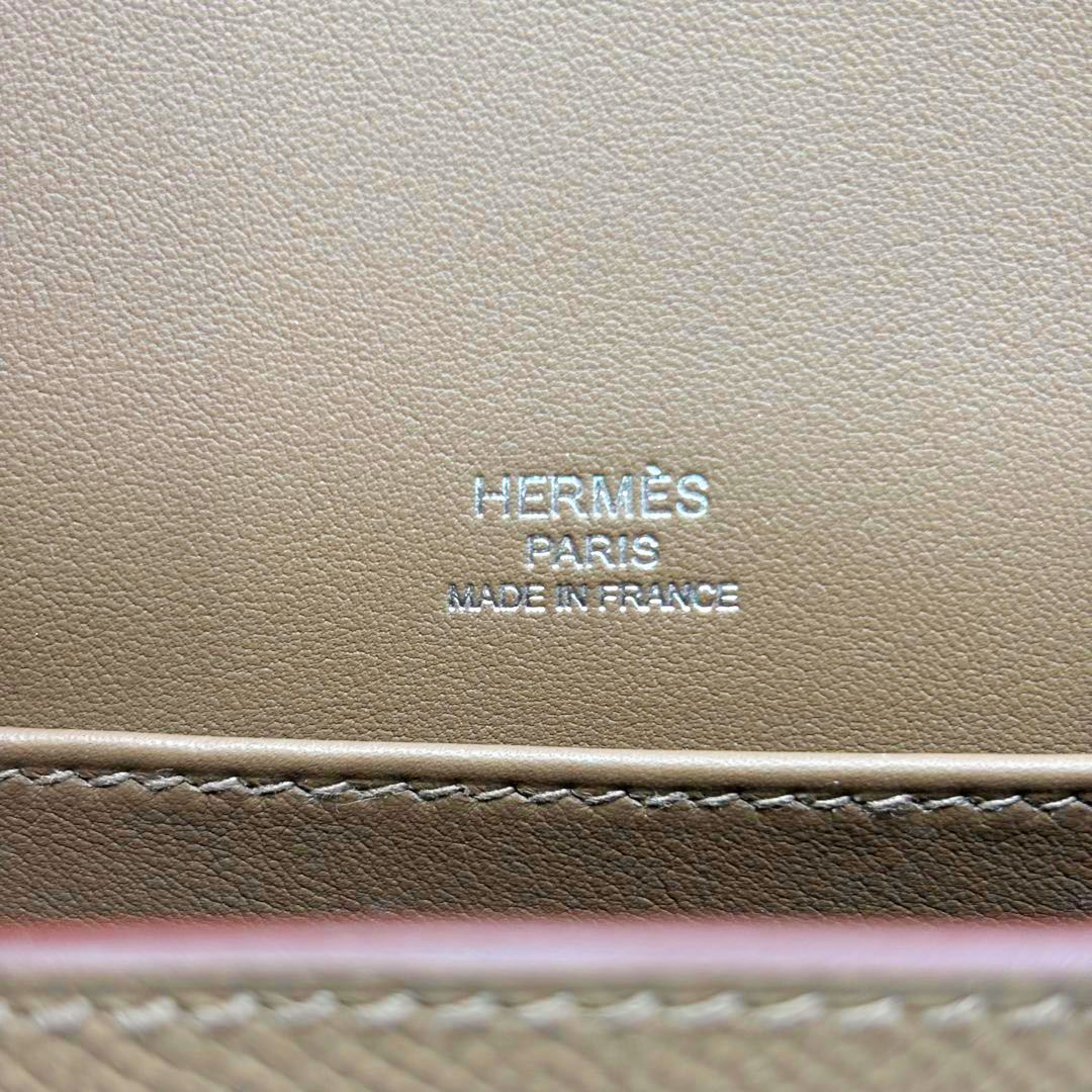 HERMES エルメス ショルダーバッグ ゲタ スリム ヴォー・エプソン エトゥープ/シルバー金具 K刻印