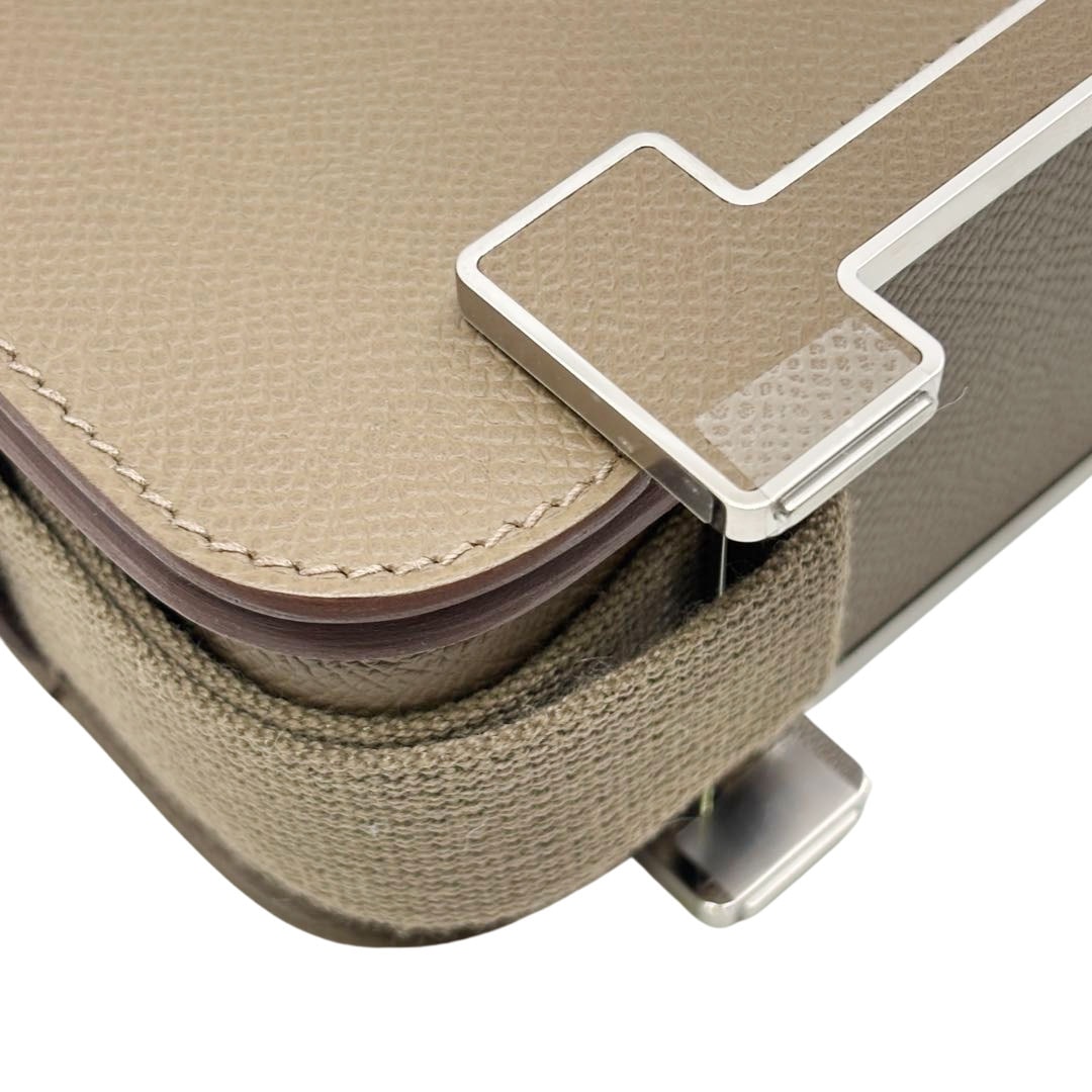 HERMES エルメス ショルダーバッグ ゲタ スリム ヴォー・エプソン エトゥープ/シルバー金具 K刻印