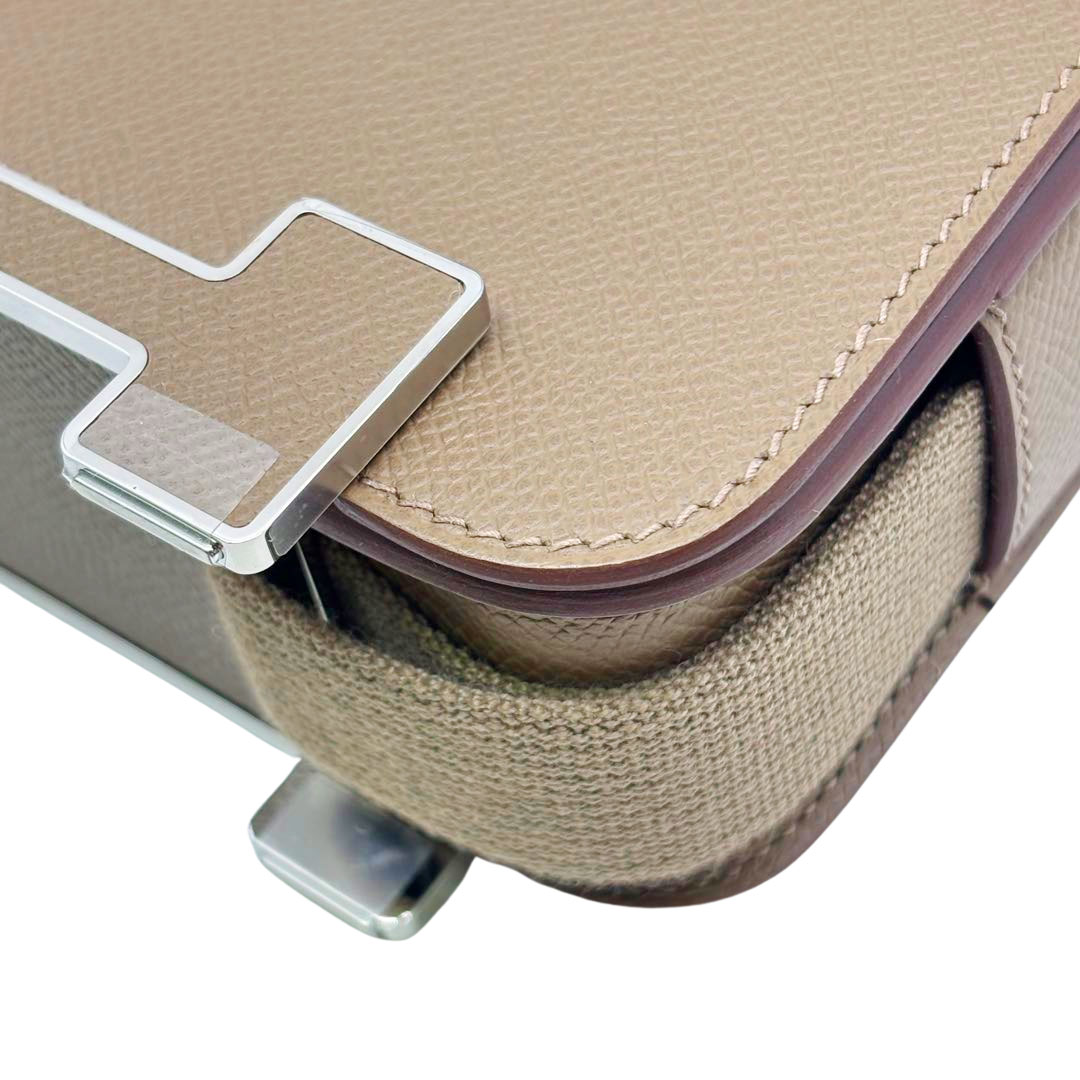 HERMES エルメス ショルダーバッグ ゲタ スリム ヴォー・エプソン エトゥープ/シルバー金具 K刻印