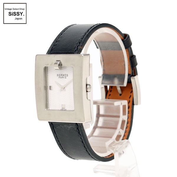 ■エルメス■ ベルトウォッチ レディース 腕時計 クオーツ SS シルバー ブラック/ブラウン D刻印 【HERMES】
