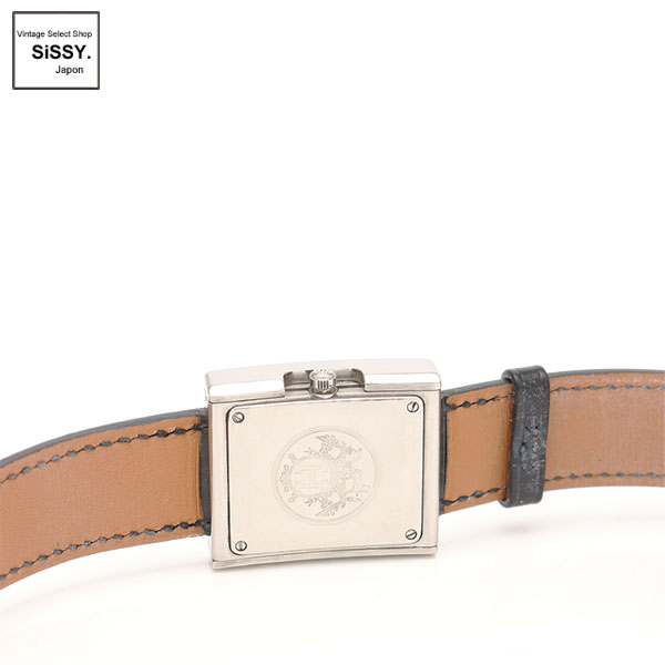 ■エルメス■ ベルトウォッチ レディース 腕時計 クオーツ SS シルバー ブラック/ブラウン D刻印 【HERMES】