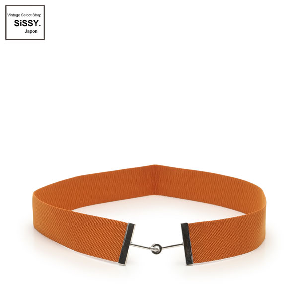 ■エルメス■ ベルト キャンバス オレンジ シルバー金具 36 □I刻印 【HERMES】