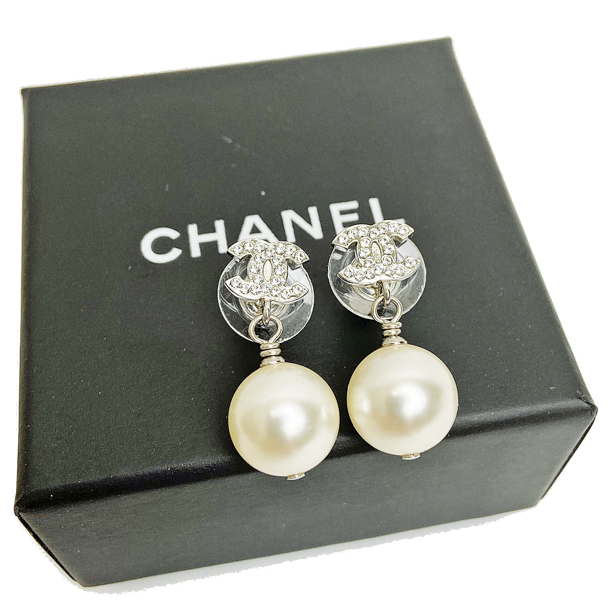 □シャネル□ ピアス ココマーク フェイクパール シルバー A17V