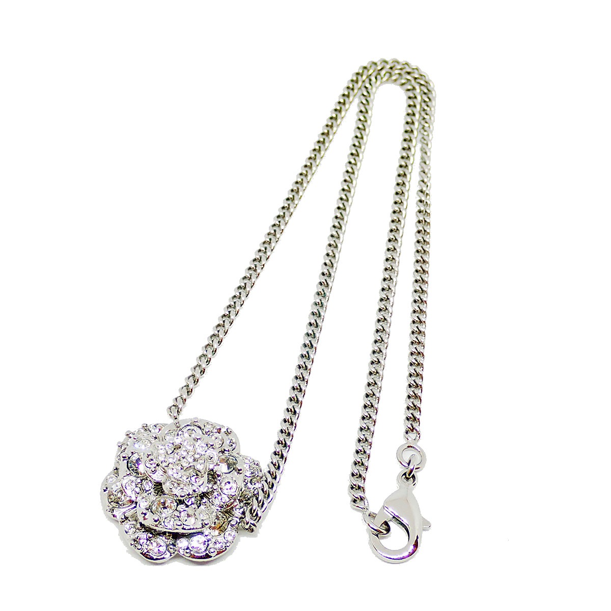 CHANEL シャネル ネックレス カメリア ココマーク ラインストーン B12C