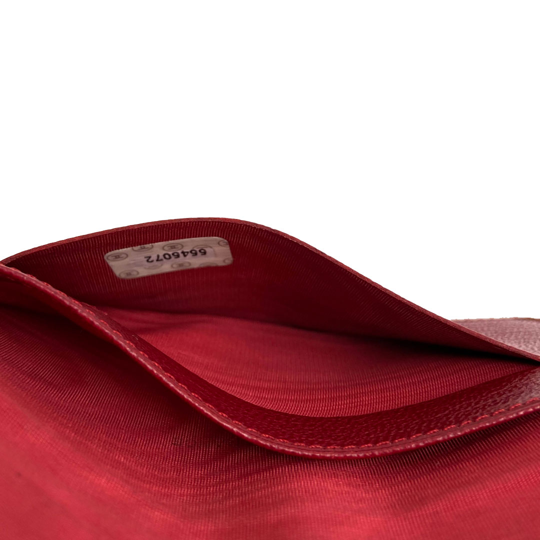 CHANEL シャネル カードケース レザー ココマーク レッド ゴールド金具 5番台（1998年頃製造）