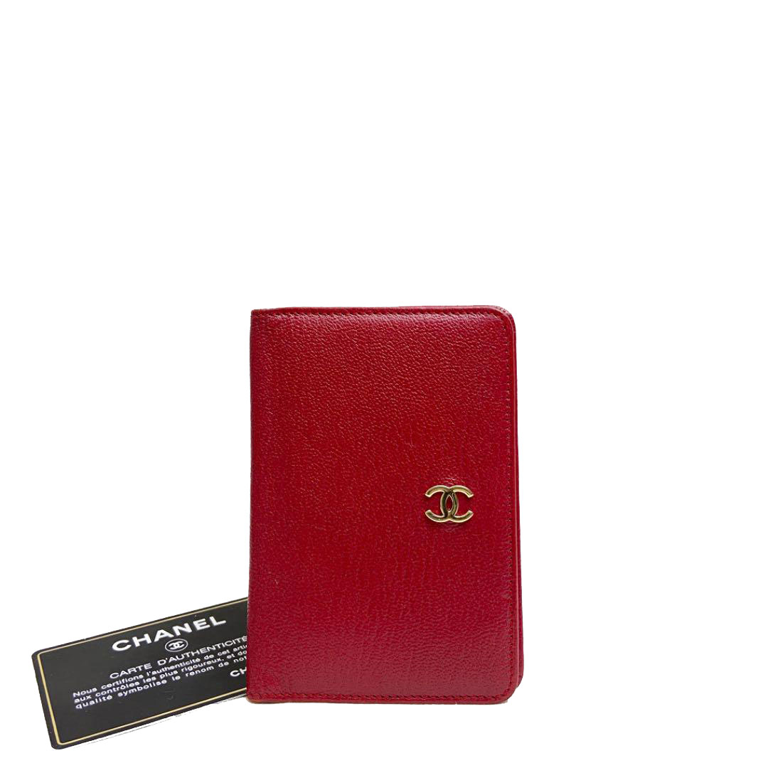 CHANEL シャネル カードケース レザー ココマーク レッド ゴールド金具 5番台（1998年頃製造）
