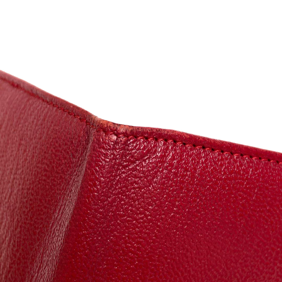 CHANEL シャネル カードケース レザー ココマーク レッド ゴールド金具 5番台（1998年頃製造）