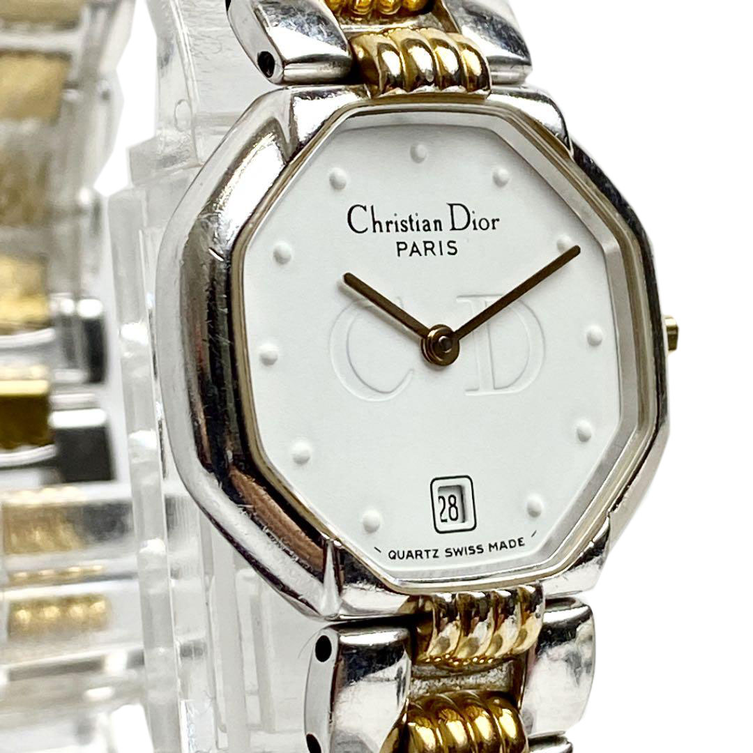Christian Dior クリスチャンディオール レディース腕時計 オクタゴン QZ シルバー/ゴールド 48.203