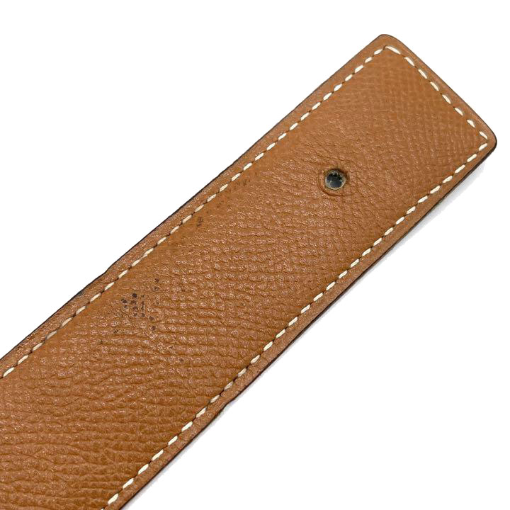 HERMES エルメス Hベルト コンスタンス リバーシブル レザー 70 ブラック ブラウン シルバー金具 □C刻印