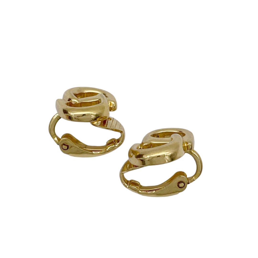 Christian Dior クリスチャンディオール イヤリング CDロゴ ゴールド