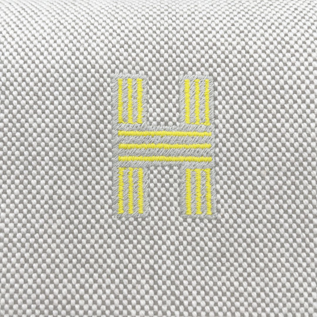 HERMES エルメス ハンドバッグ バス用ポーチ ブリッド ア ブラックGM ジグザグ キャンバス グレー系 ジョーヌシトロン(イエロー系)
