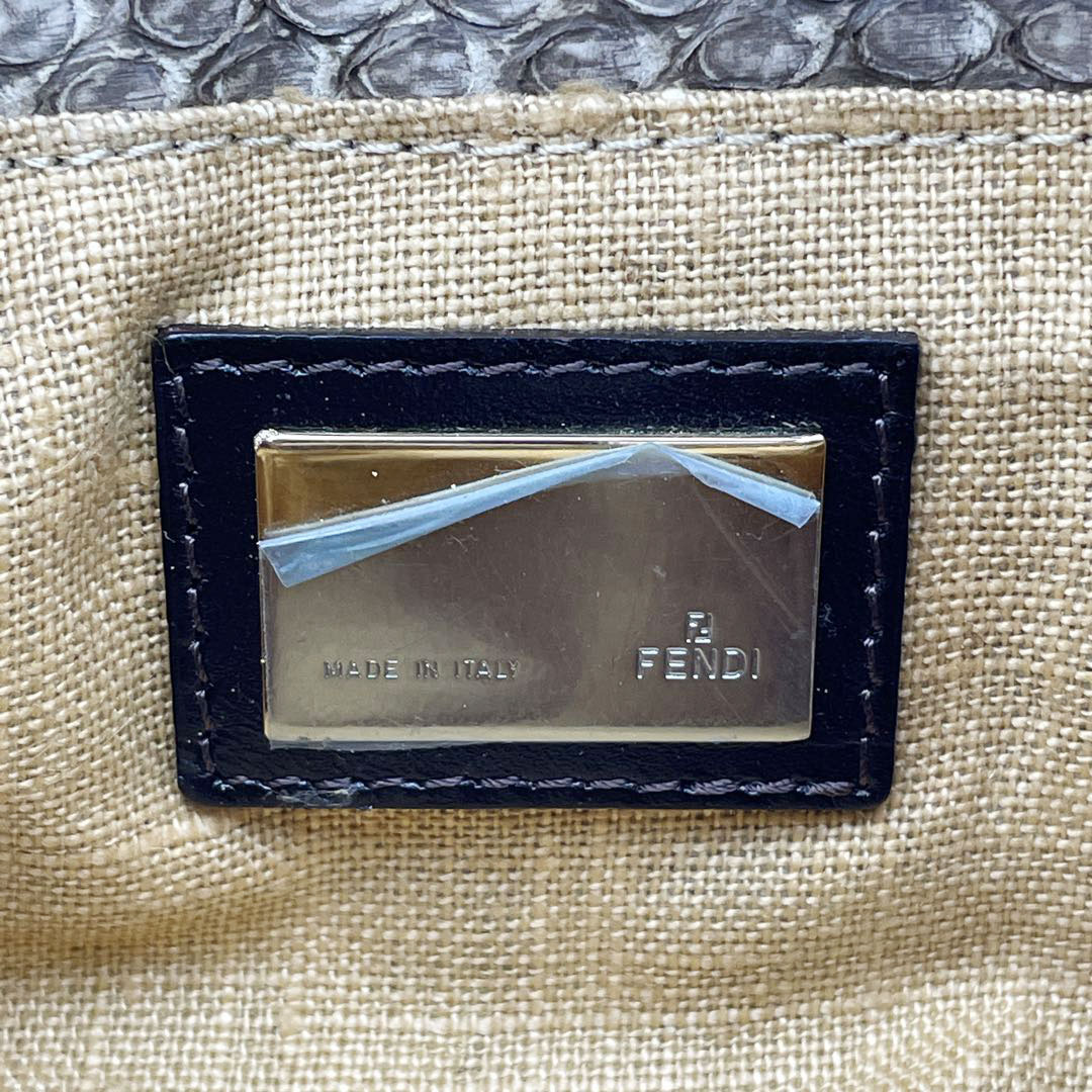 FENDI フェンディ ミニハンドバッグ パイソン ブラウン系