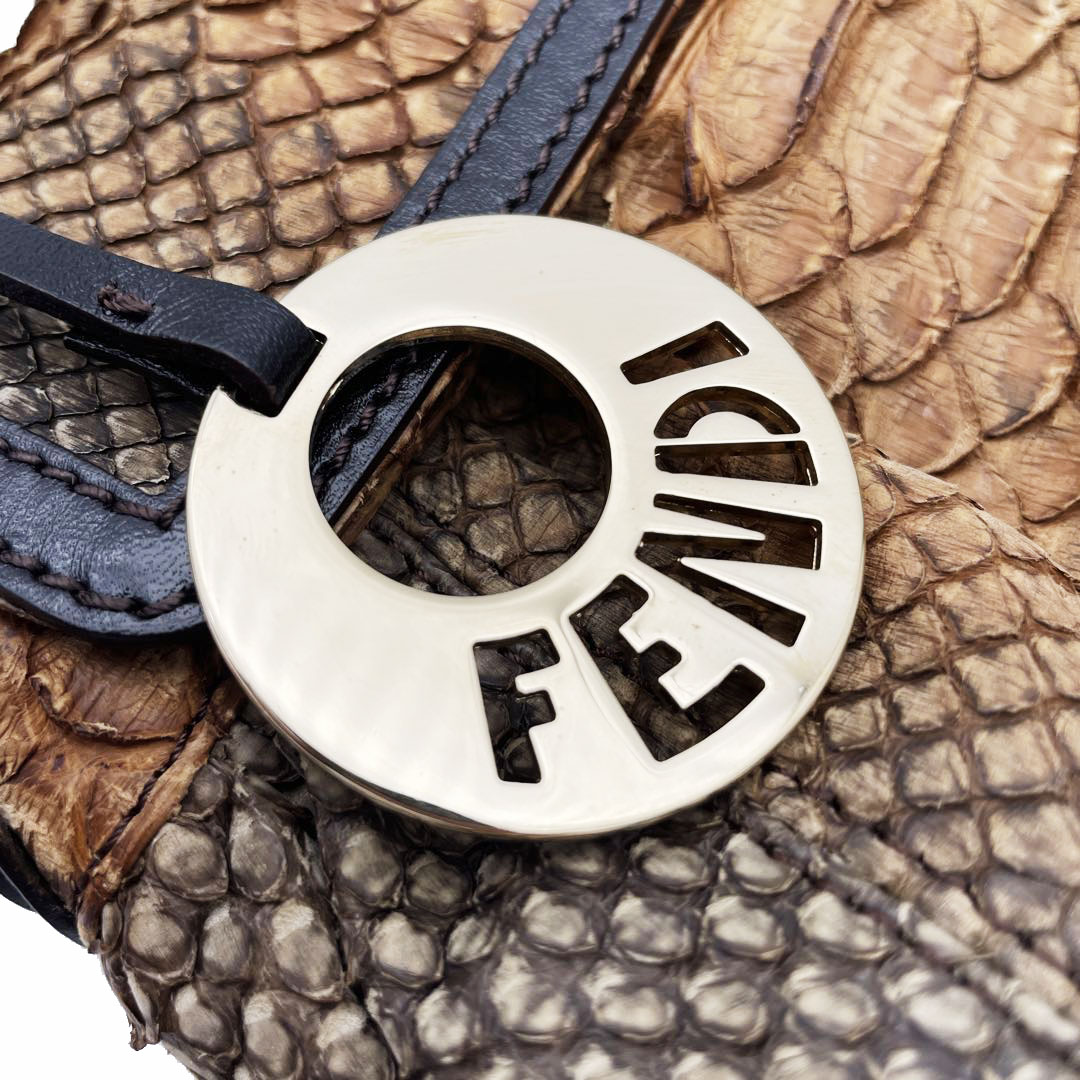 FENDI フェンディ ミニハンドバッグ パイソン ブラウン系