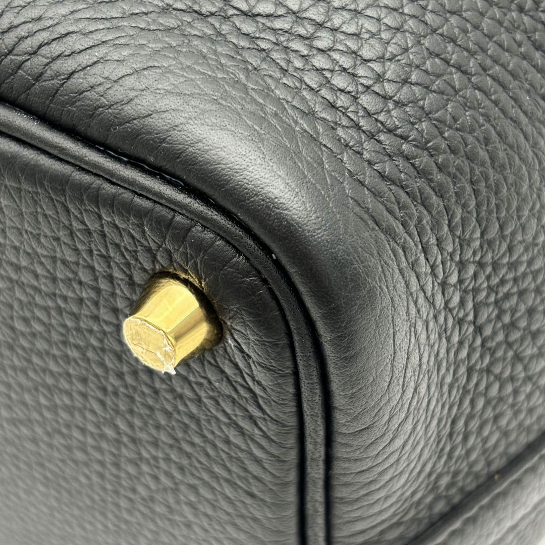 HERMES エルメス ピコタンロック タッチ18 PM トリヨンクレマンス/アリゲーターマット ブラック ゴールド金具 B刻印