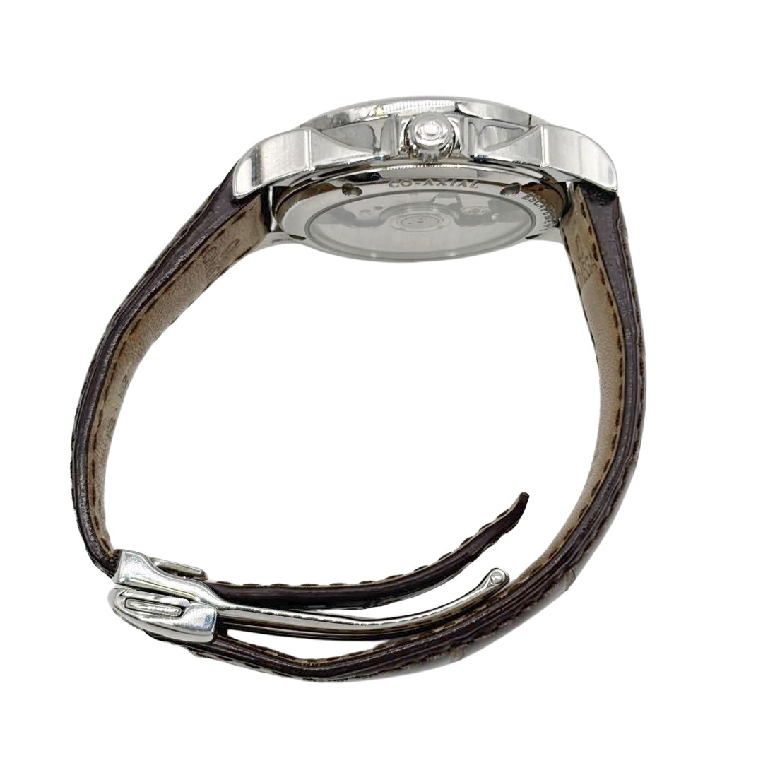 OMEGA オメガ メンズ腕時計 デ・ヴィル コーアクシャル GMT 自動巻き SS/レザー シルバー/ブラウン 4862.31.32