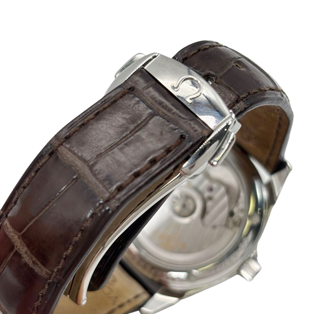 OMEGA オメガ メンズ腕時計 デ・ヴィル コーアクシャル GMT 自動巻き SS/レザー シルバー/ブラウン 4862.31.32