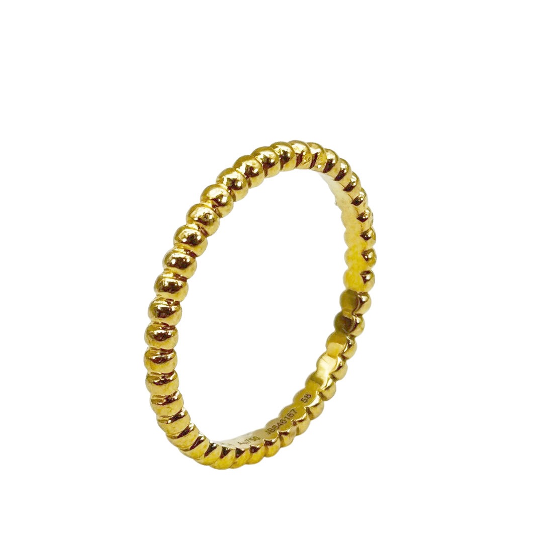 Van Cleef & Arpels ヴァンクリーフ&アーペル ペルレ ゴールドパール リング スモールモデル Au750 イエローゴールド 2.5g 58(約17号)