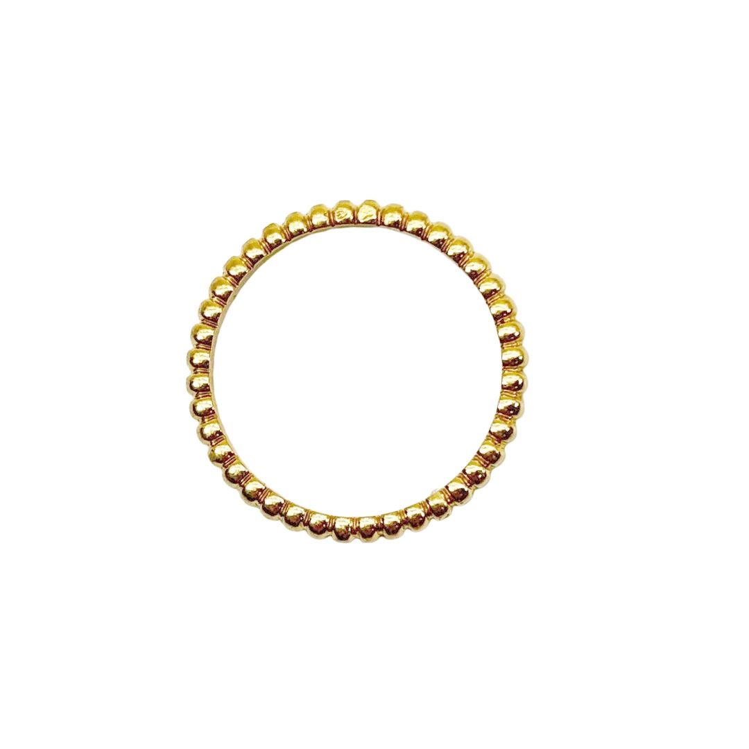 Van Cleef & Arpels ヴァンクリーフ&アーペル ペルレ ゴールドパール リング スモールモデル Au750 イエローゴールド 2.5g 58(約17号)