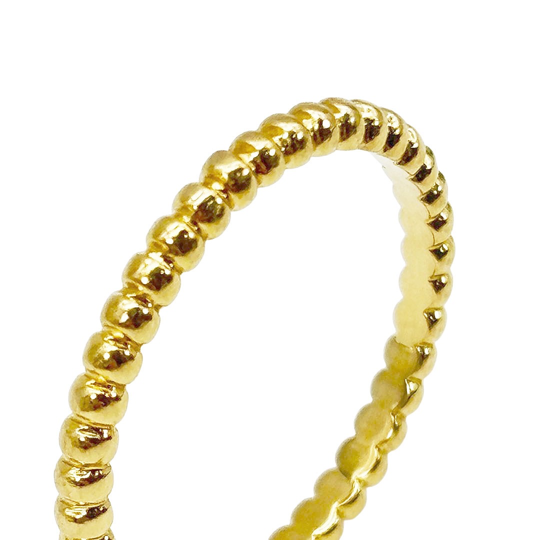 Van Cleef & Arpels ヴァンクリーフ&アーペル ペルレ ゴールドパール リング スモールモデル Au750 イエローゴールド 2.5g 58(約17号)