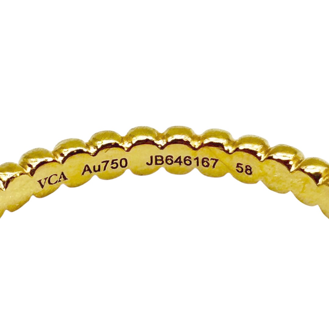 Van Cleef & Arpels ヴァンクリーフ&アーペル ペルレ ゴールドパール リング スモールモデル Au750 イエローゴールド 2.5g 58(約17号)