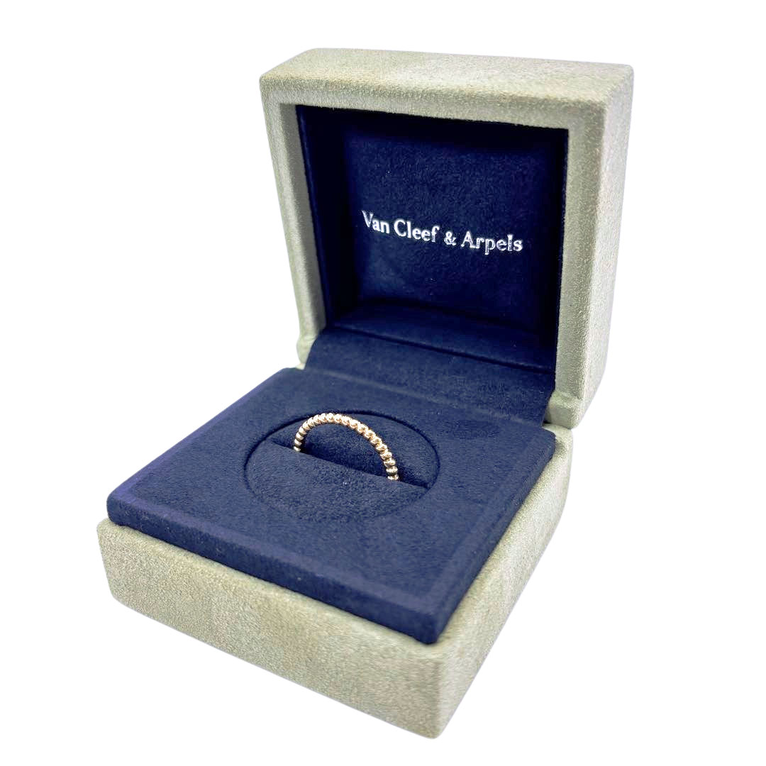 Van Cleef & Arpels ヴァンクリーフ&アーペル ペルレ ゴールドパール リング スモールモデル Au750 イエローゴールド 2.5g 58(約17号)