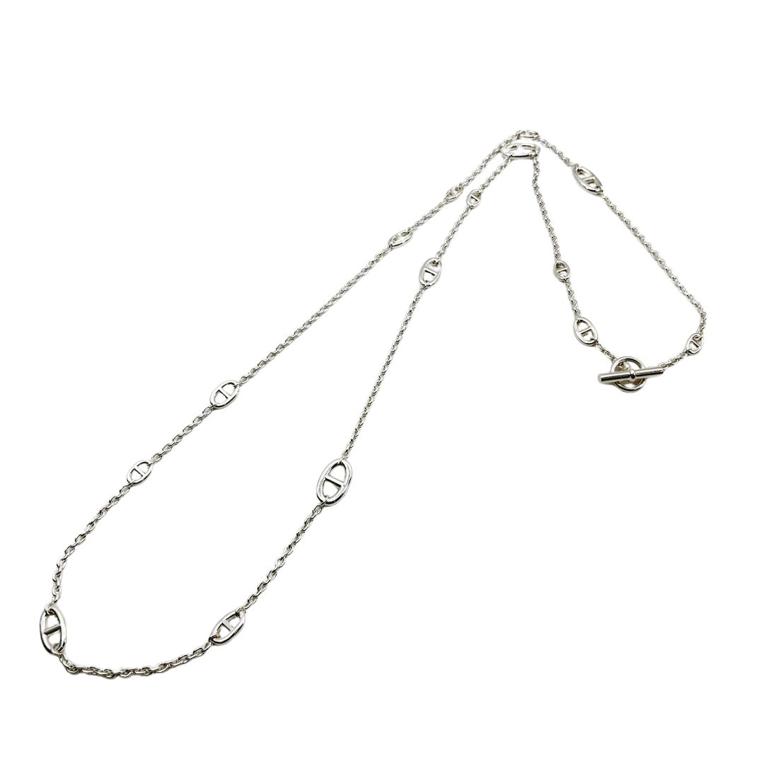 HERMES エルメス ロングネックレス ファランドール120 シェーヌダンクル Ag925 シルバー 99.6g